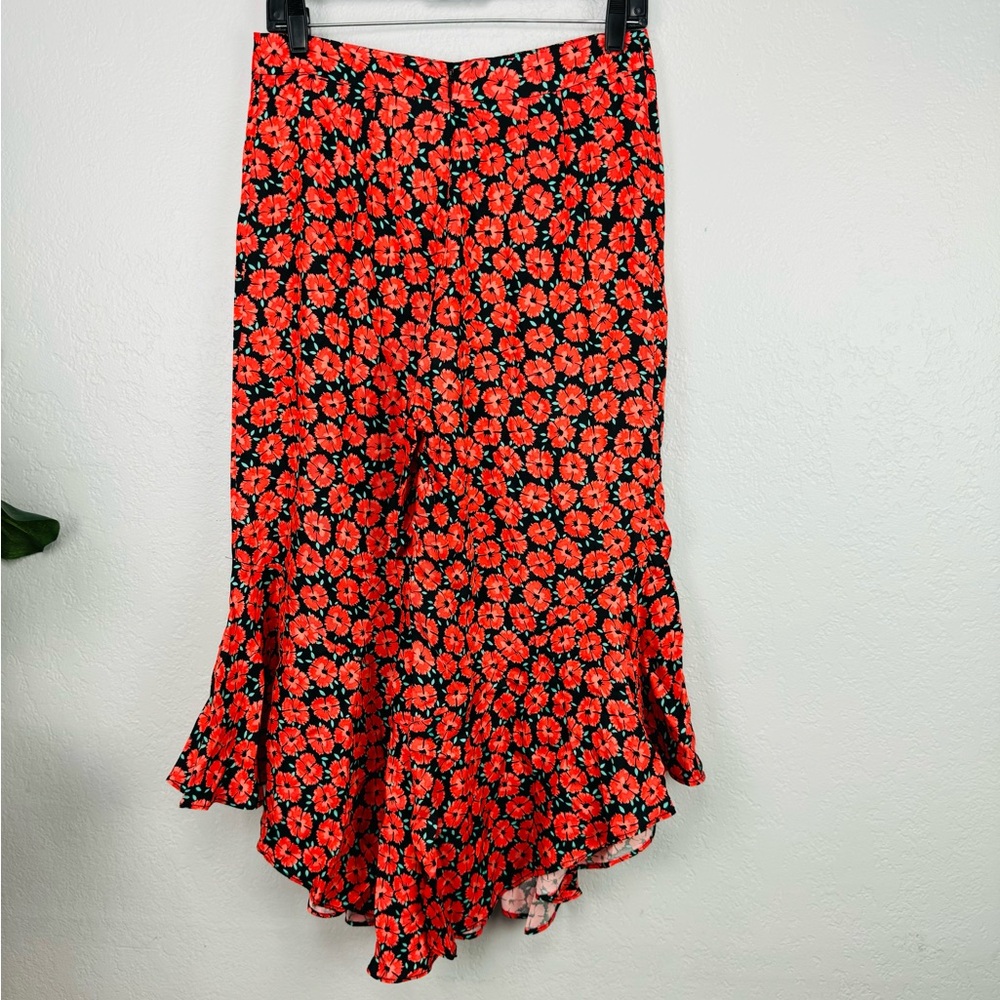 Anthropologie EttTwa Virginie Floral Print Cropped Ruffle Pants - Picture 6 of 9